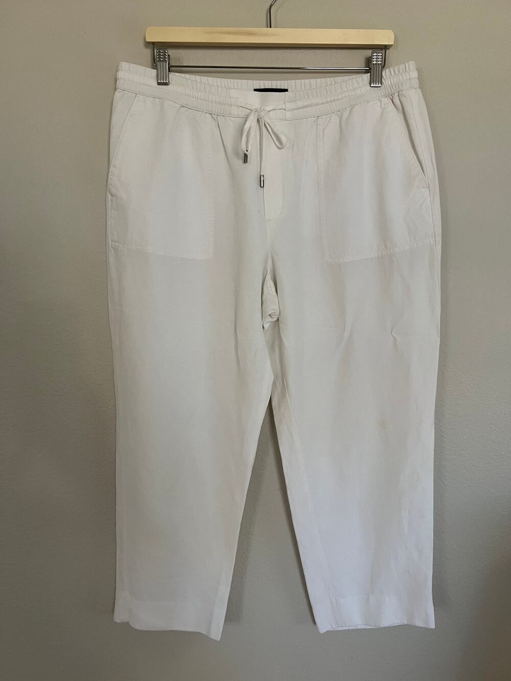 Banana Republic Linen Blend Pants Crisp White Women's Sz Large